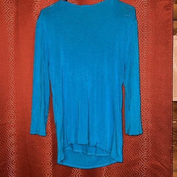 Grace Elements Blue Drape Top M NWT - Picture 2 of 5